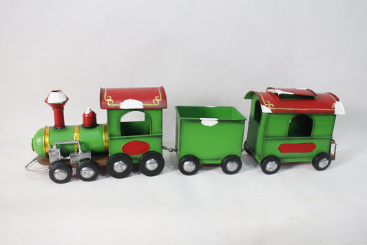 Metal Train Sleigh Gift Basket Container Holiday Christmas