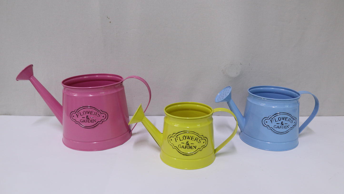 Metal Watering Can Garden Planter and Pot Basket Container Holiday