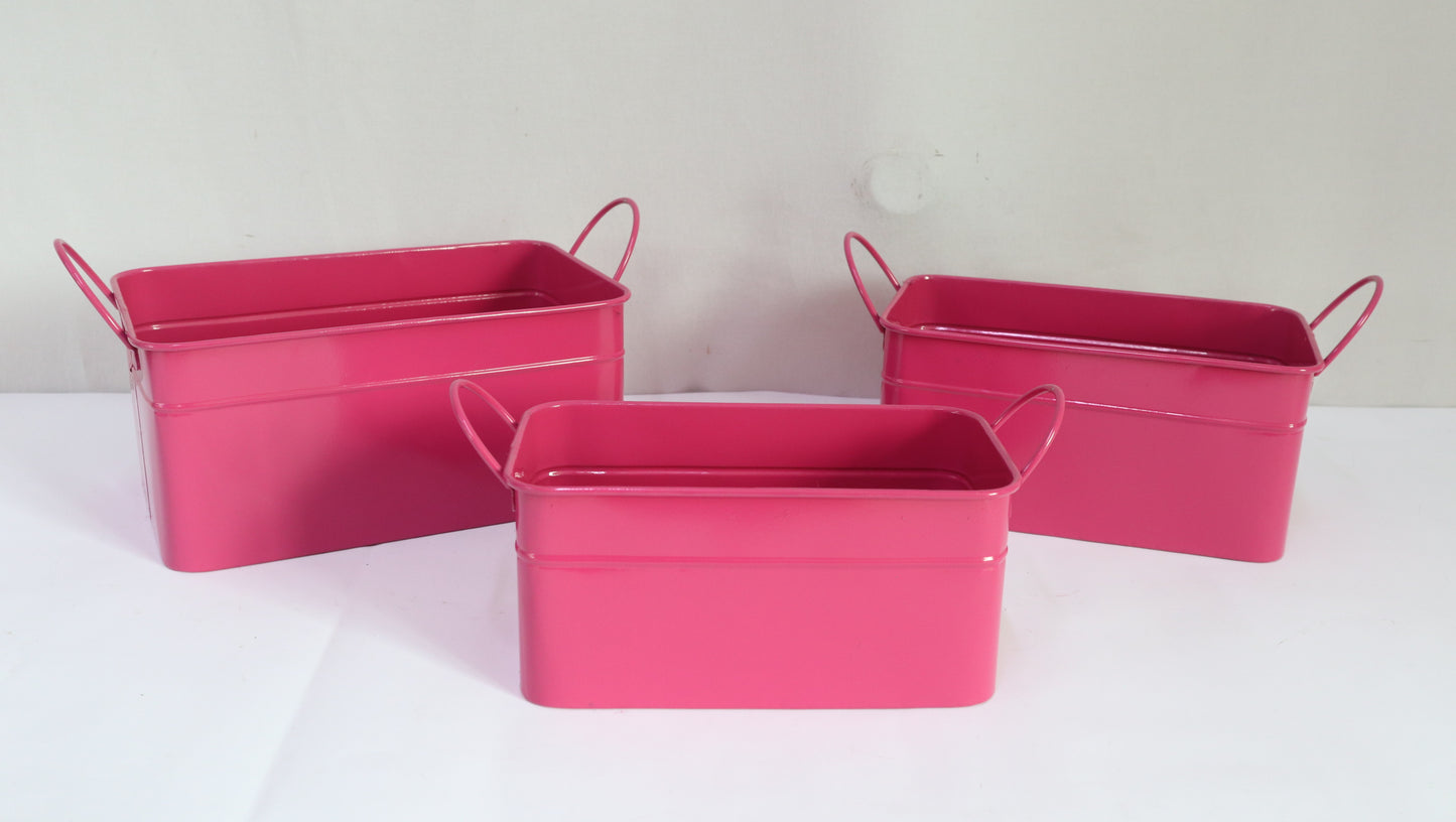 Rect. Metal Basket Garden Planter and Pot Basket Container  Holiday