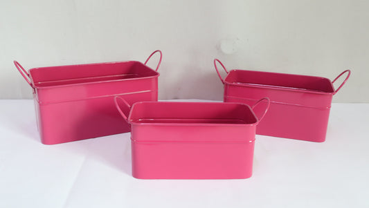 Rect. Metal Basket Garden Planter and Pot Basket Container  Holiday