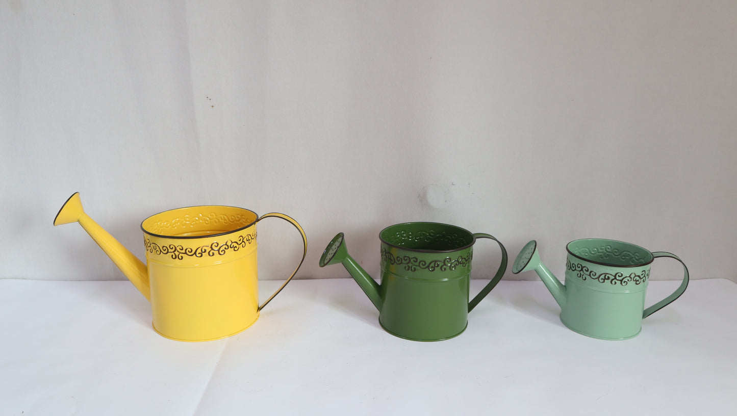 Metal Watering Can Garden Planter and Pot Basket Container Holiday