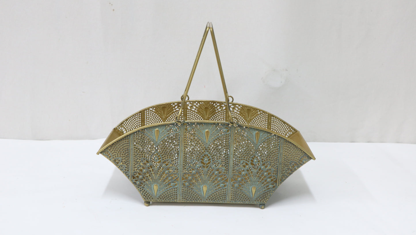 Oval Metal Basket Gift Container Planter Outdoor and Indoor