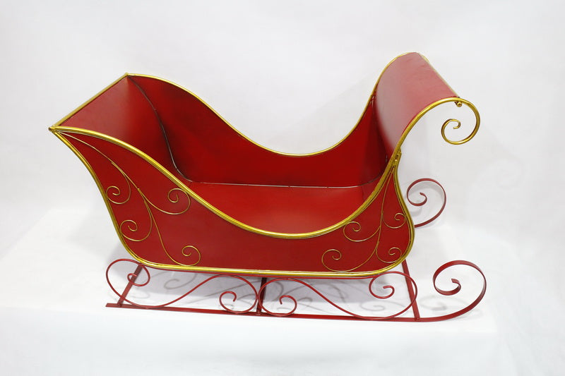 Metal Sleigh Holiday Gift Basket Container Christmas