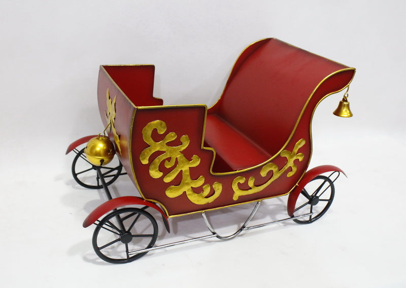 Metal Sleigh Holiday Gift Basket Container Christmas