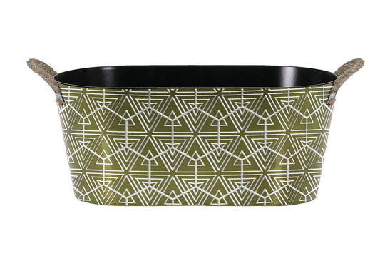 Gift Basket Metal Container Holiday Basket  Oval Indoor Outdoor Planter