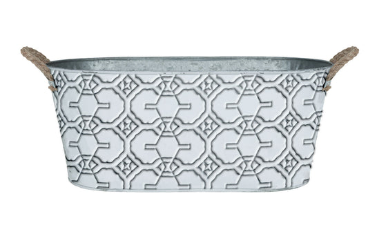 Gift Basket Metal Container Holiday Basket  Oval Indoor Outdoor Planter