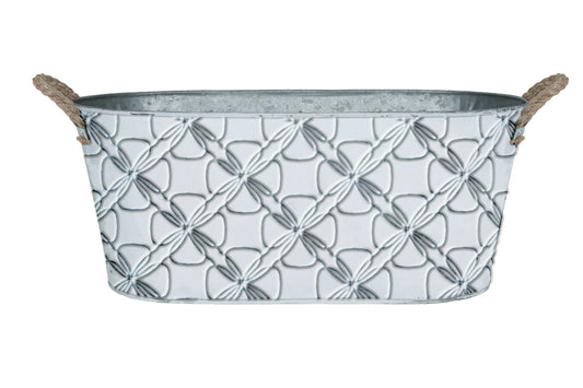 Gift Basket Metal Container Holiday Basket  Oval Indoor Outdoor Planter