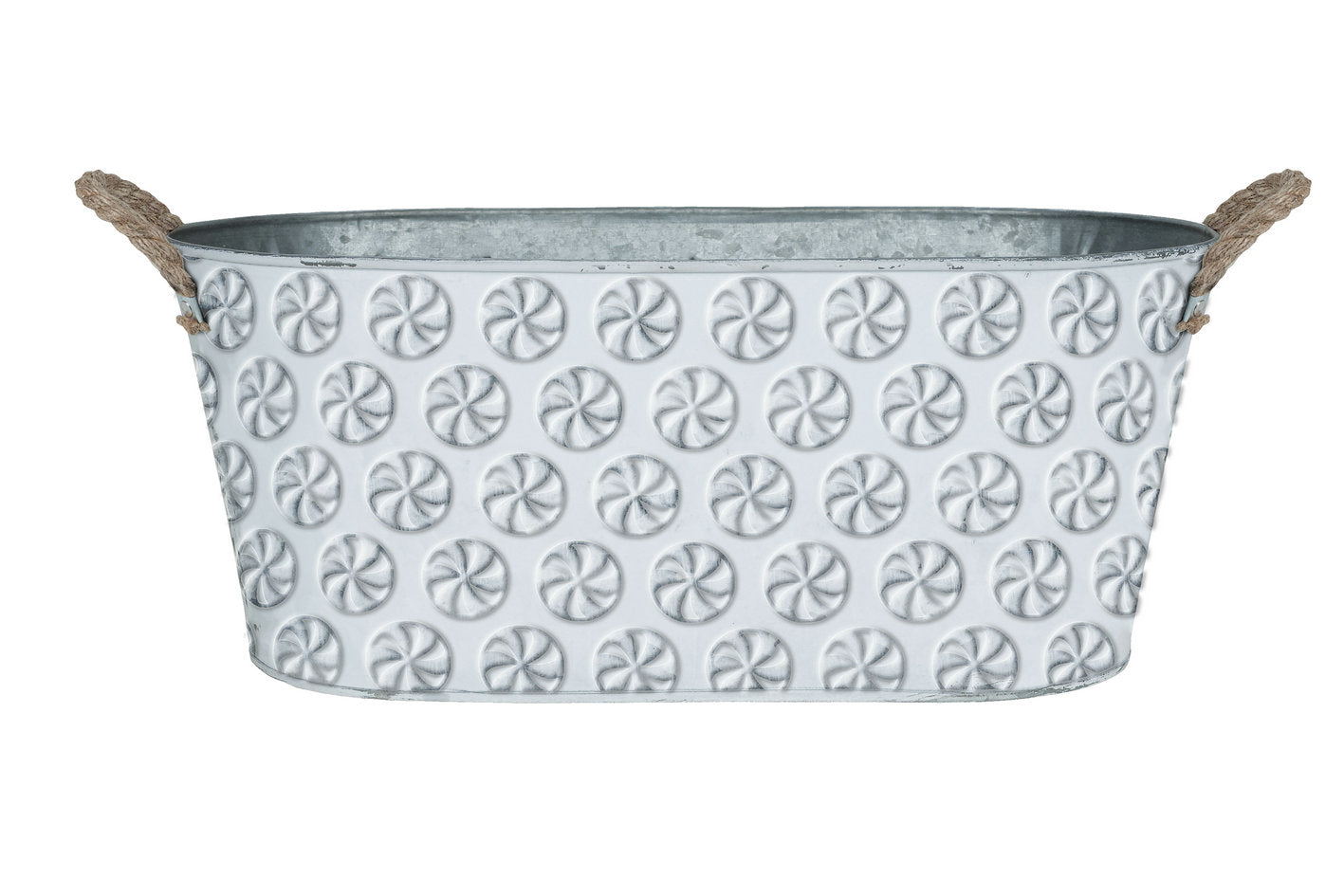 Gift Basket Metal Container Holiday Basket  Oval Indoor Outdoor Planter