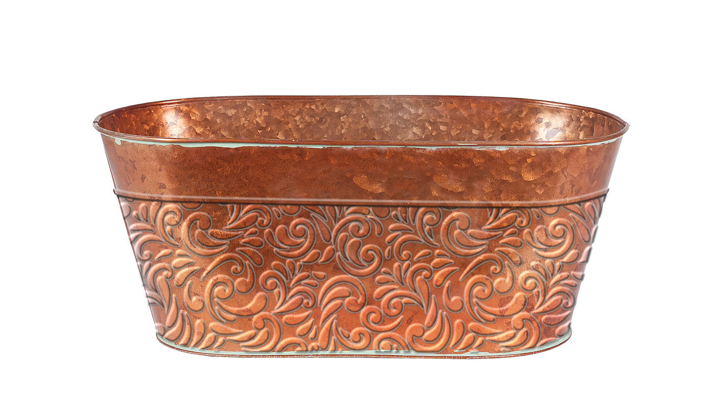 Gift Basket Metal Container Holiday Basket  Oval Indoor Outdoor Planter