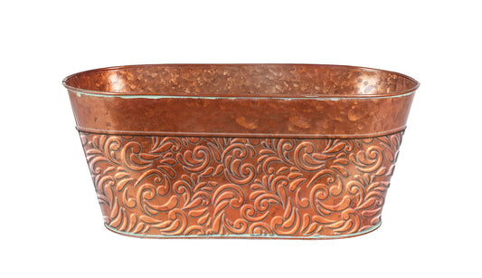 Gift Basket Metal Container Holiday Basket  Oval Indoor Outdoor Planter
