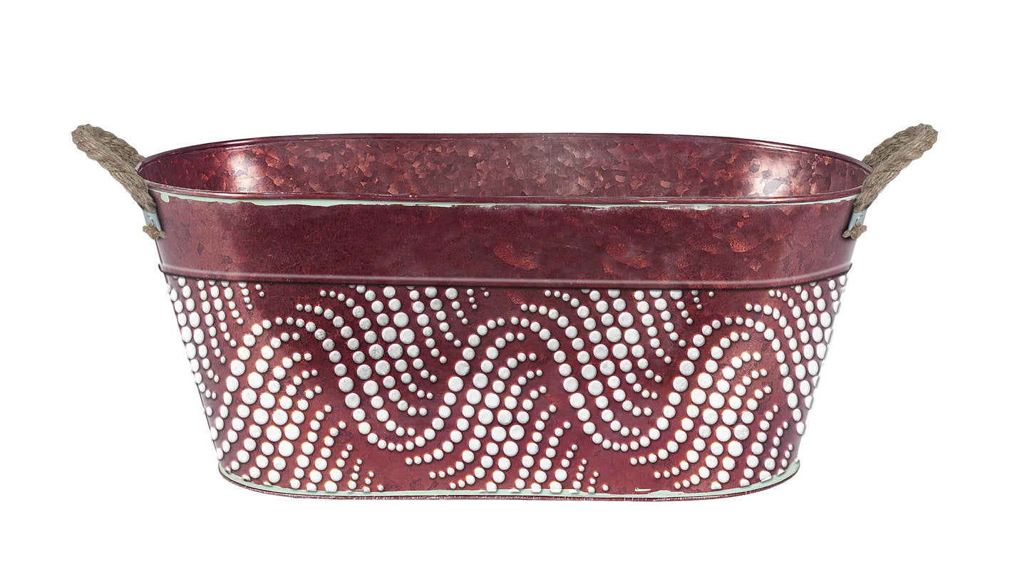 Gift Basket Metal Container Holiday Basket  Oval Indoor Outdoor Planter