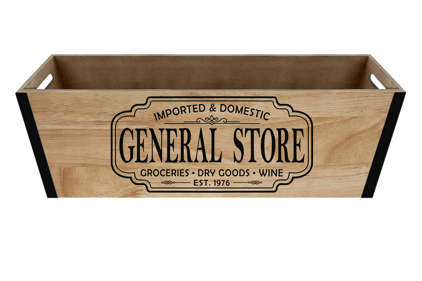 Wooden Basket Gift Basket Rect. Holiday Container Planter Plant Flower Garden