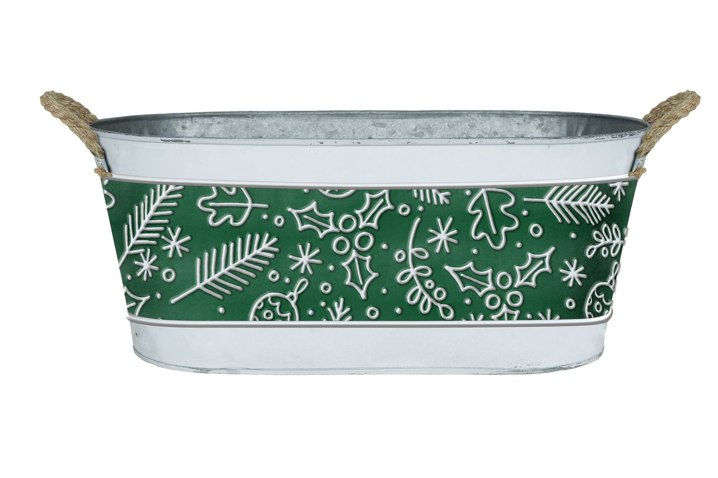 Oval Metal Basket Gift Basket Holiday Container Christmas Decoration Zinc