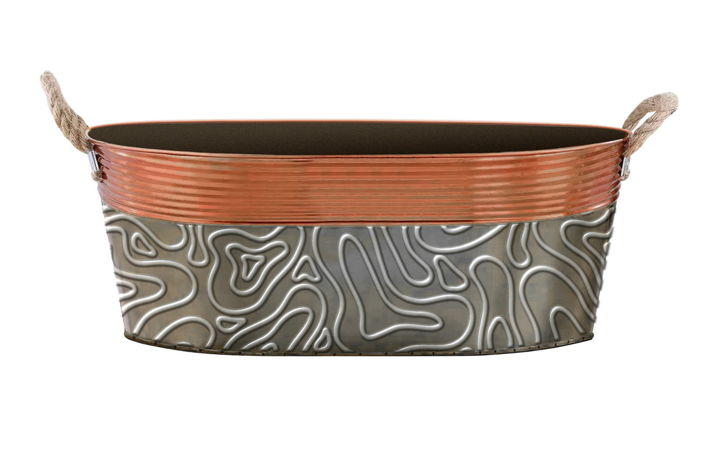 Oval Metal Basket Gift Basket Holiday Container Christmas Decoration Zinc