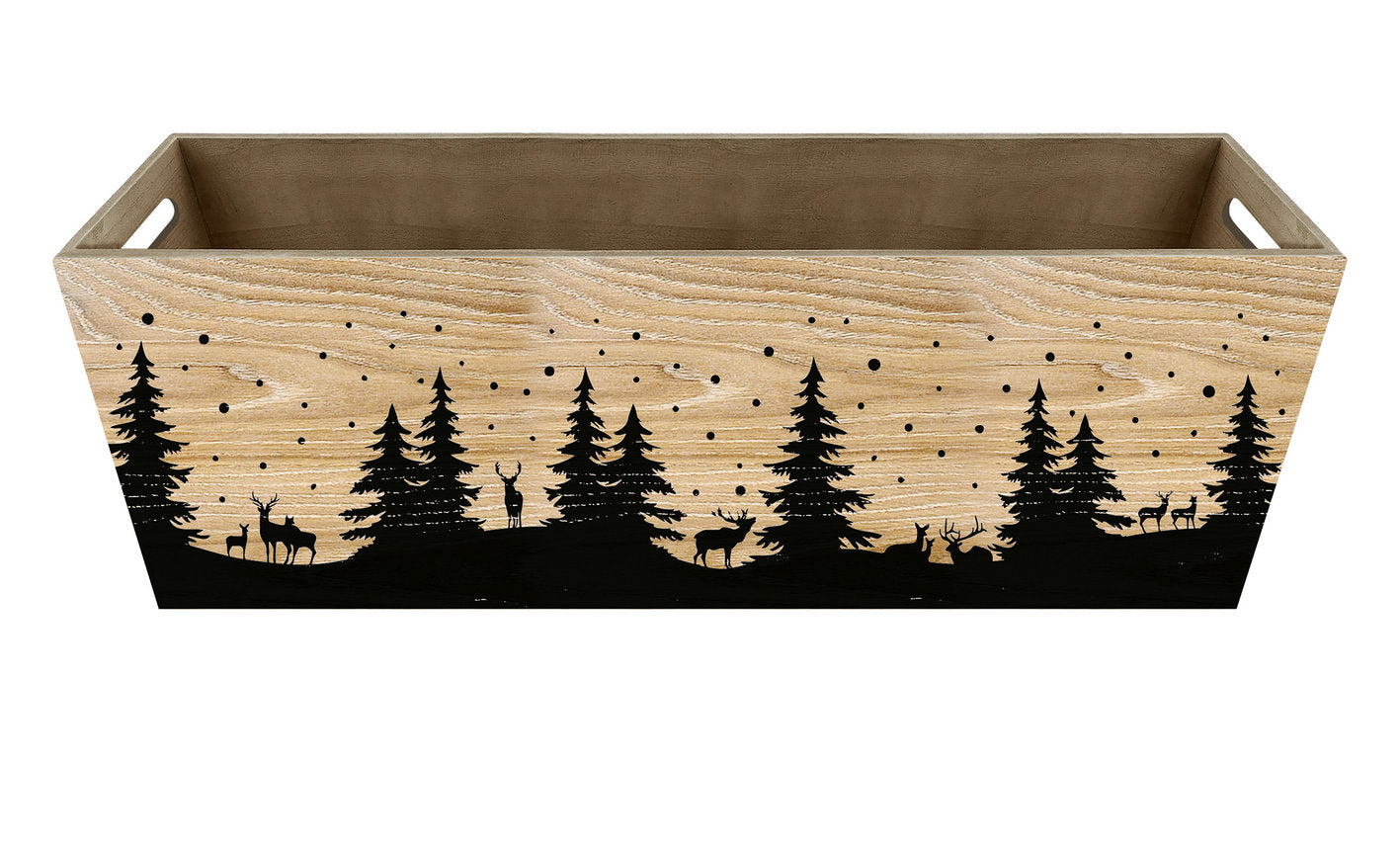 Rect. Wooden Basket Holiday Basket Container Giftware Nature