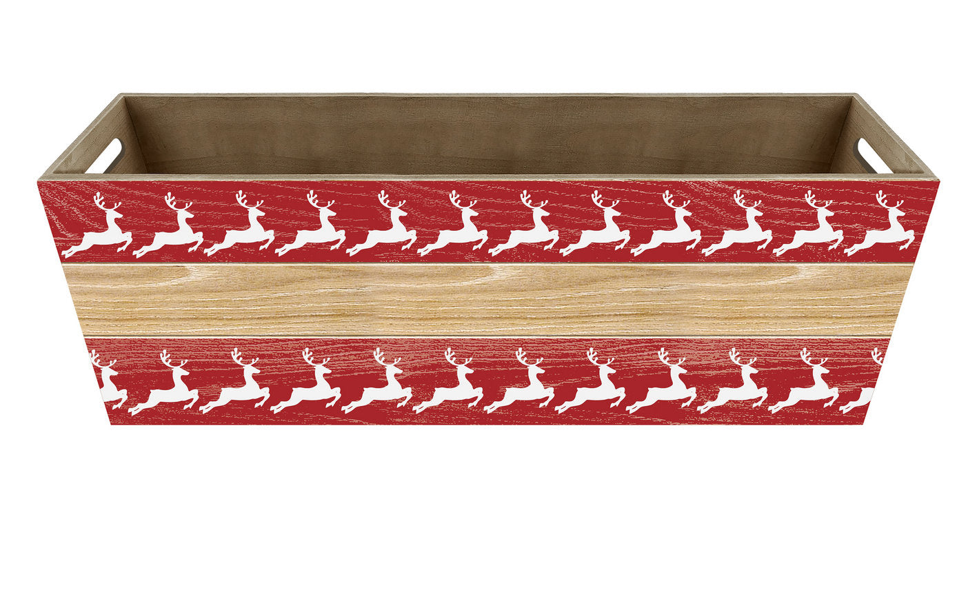 Rect. Wooden Basket Holiday Basket Container Giftware Nature