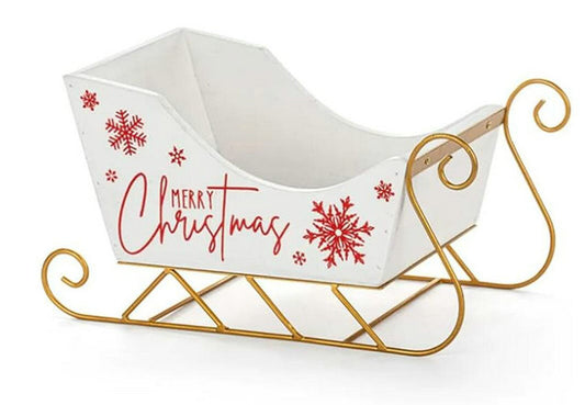 Metal Sleigh Gift Basket Holiday Christmas Giftware