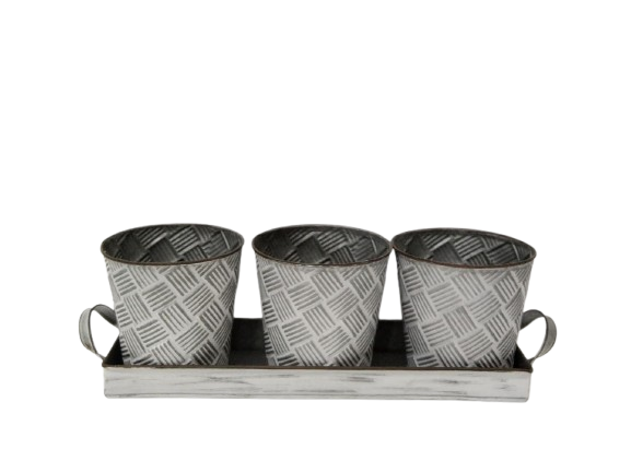 Metal Planter Set Garden Flower Planter Container Small