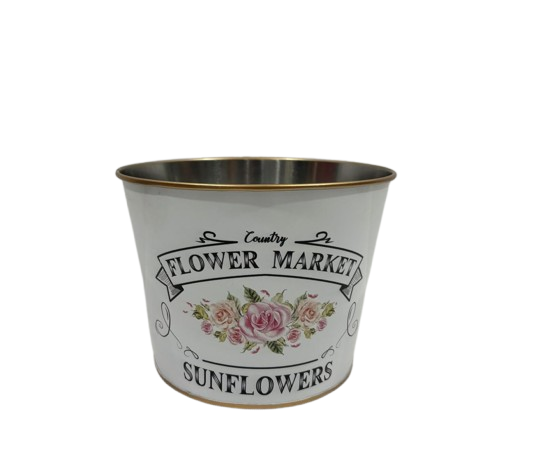 Metal Gift Basket Planter Holiday Garden Flower Indoor Outdoor Storage