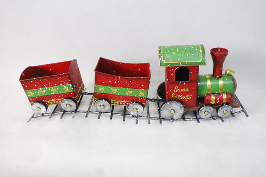 Metal Train Sleigh Gift Basket Container Holiday Christmas