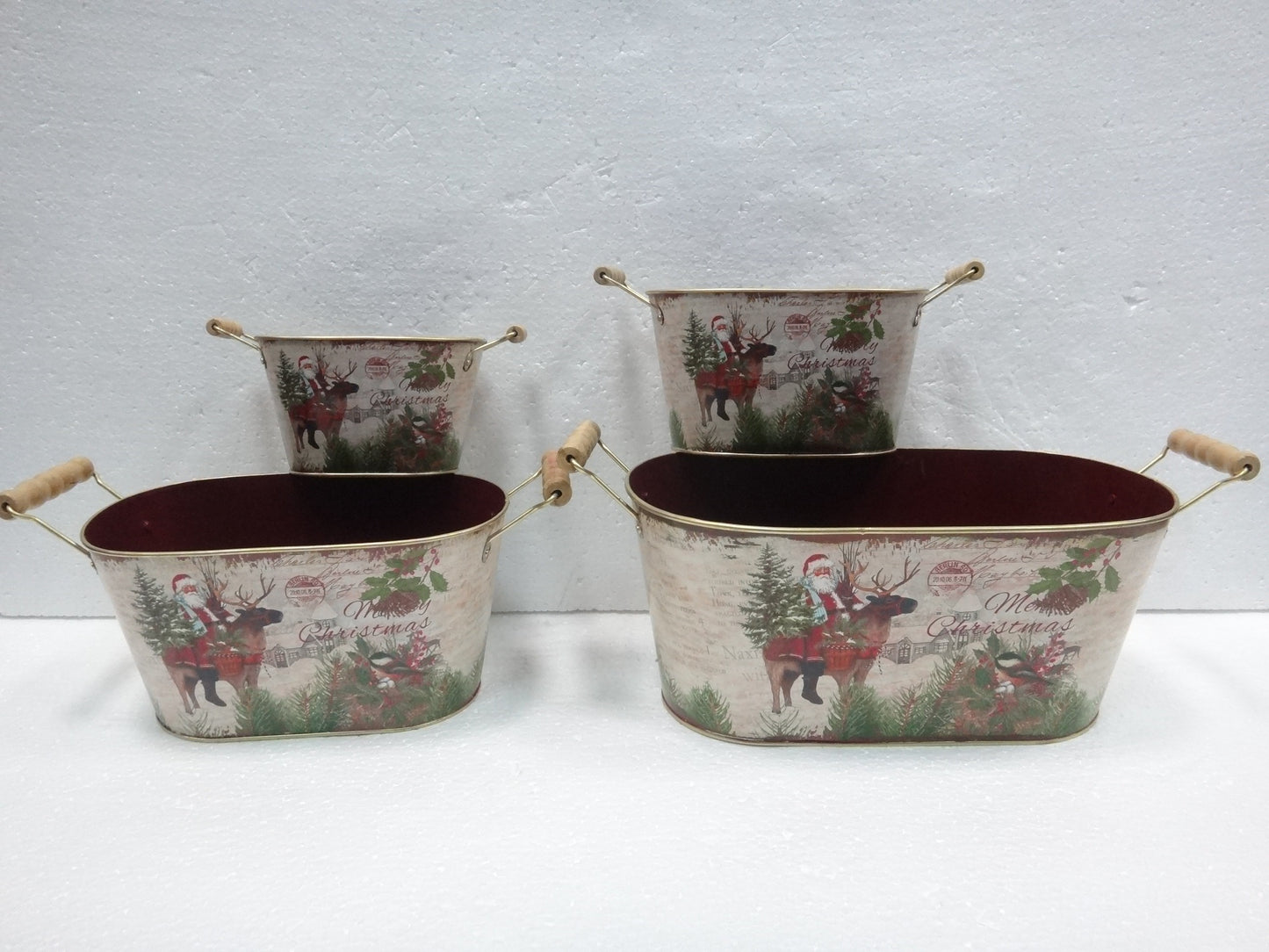 Metal Basket Planter Holidays Christmas