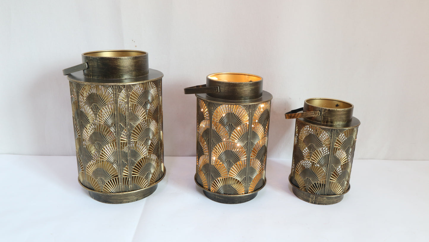 Metal Lantern Gift Basket Holidays Outdoor Indoor