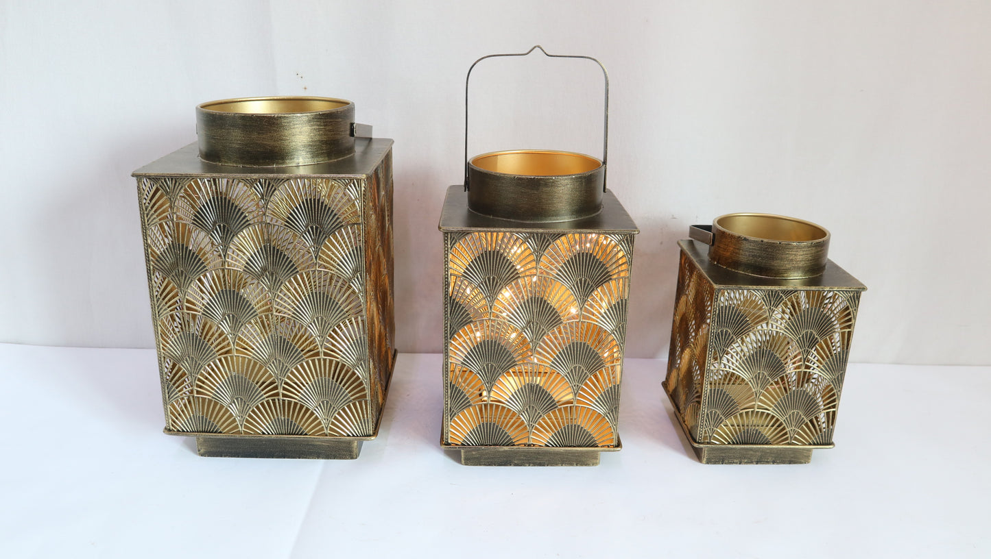 Metal Lantern Gift Basket Holidays Outdoor Indoor
