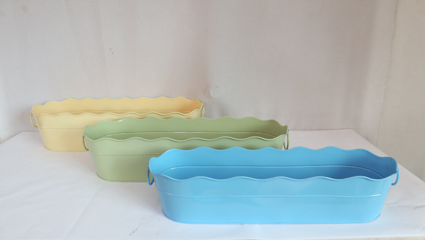 Rect. Metal Basket Garden Planter and Pot Basket Container  Holiday