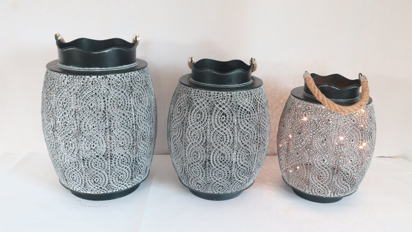 Metal Lantern Gift Basket Holidays Outdoor Indoor