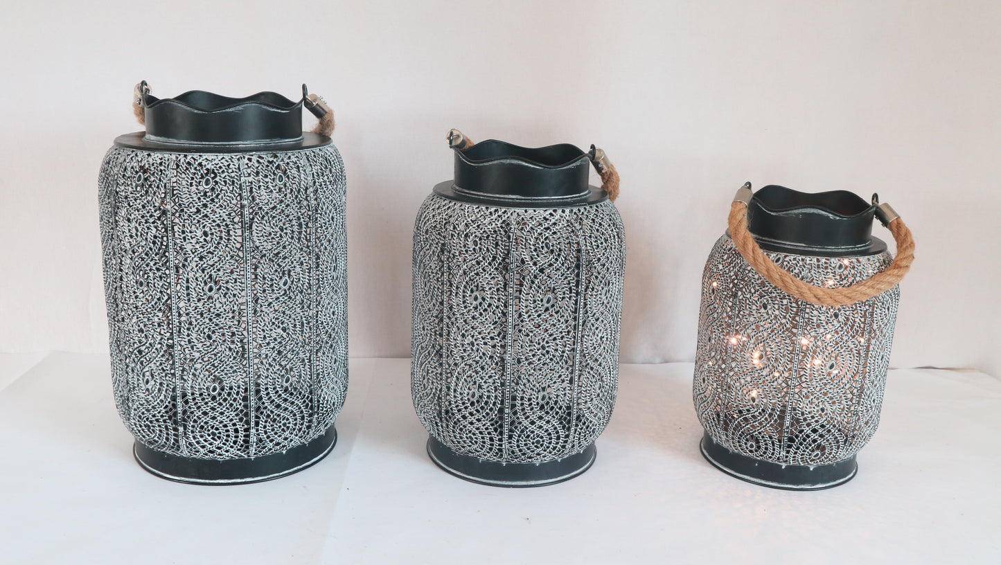 Metal Lantern Gift Basket Holidays Outdoor Indoor