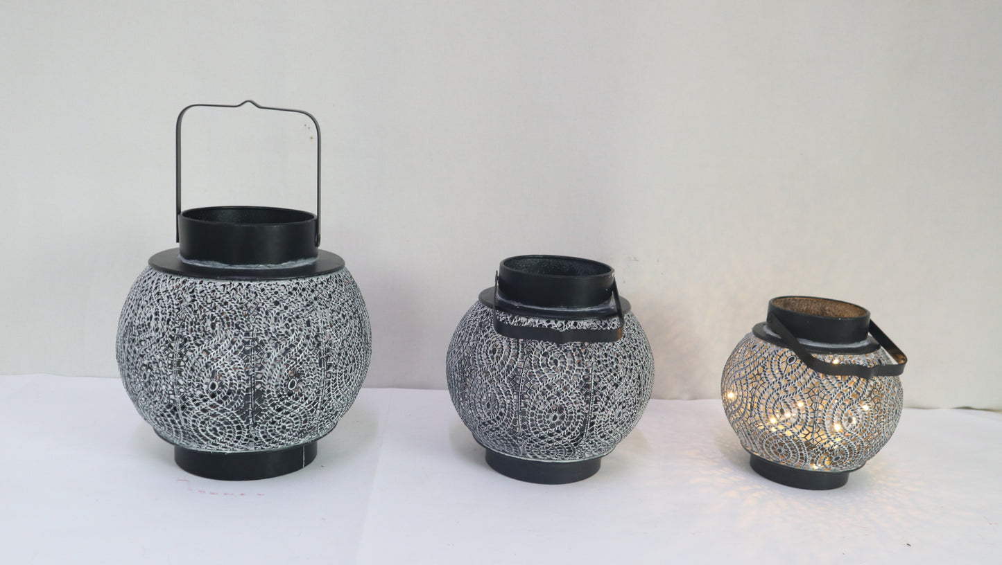 Metal Lantern Gift Basket Holidays Outdoor Indoor