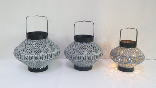 Metal Lantern Gift Basket Holidays Outdoor Indoor