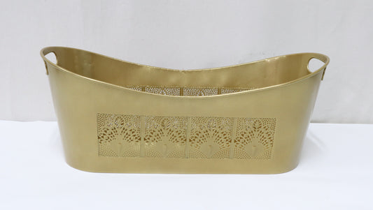 Oval Metal Basket Gift Container Planter Outdoor and Indoor