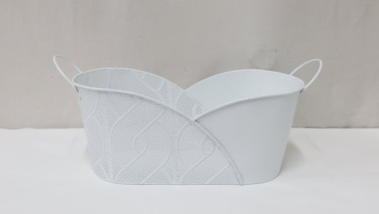 Oval Metal Basket Gift Container Planter Outdoor and Indoor