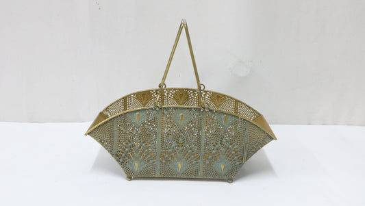 Oval Metal Basket Gift Container Planter Outdoor and Indoor