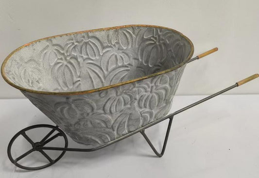 Metal Tin Planter Trolley Garden Flower Pot Basket Container