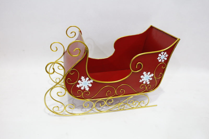 Metal Sleigh Holiday Gift Basket Container Christmas