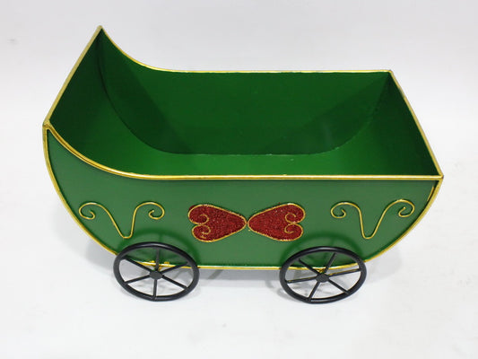 Metal Sleigh Holiday Gift Basket Container Christmas