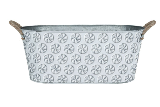 Gift Basket Metal Container Holiday Basket  Oval Indoor Outdoor Planter