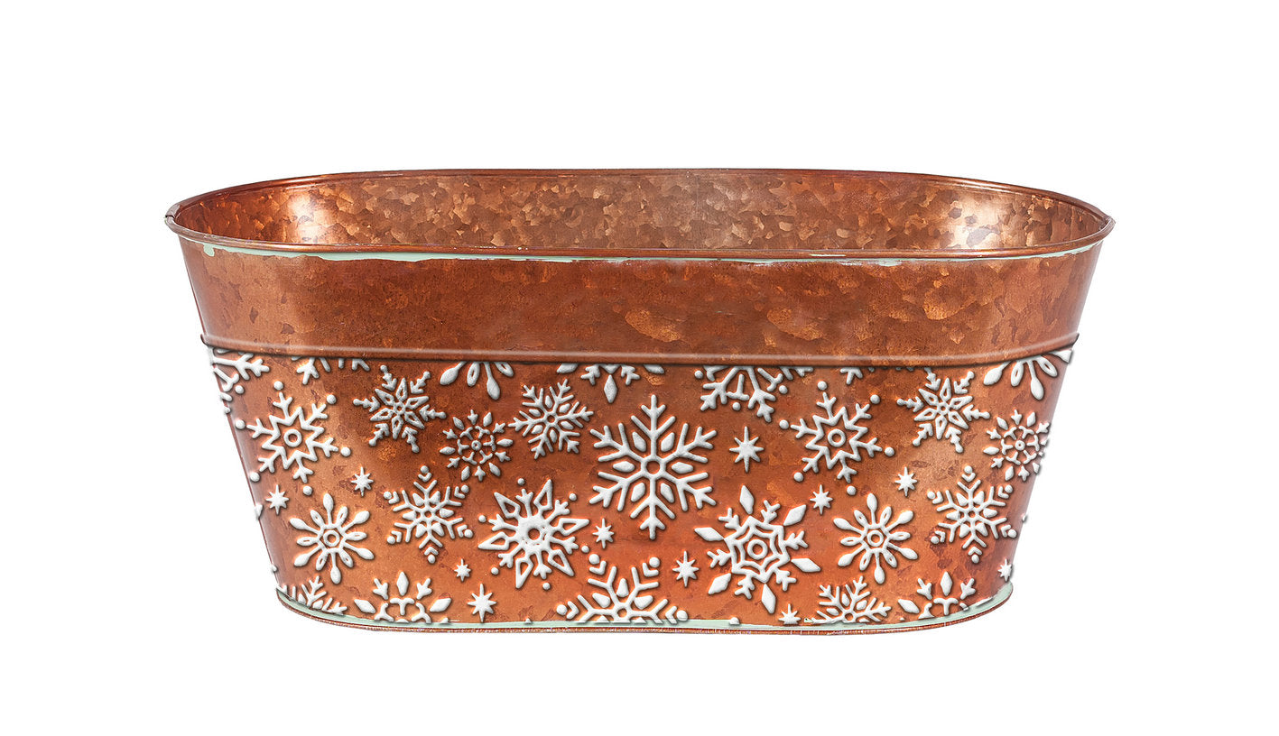 Gift Basket Metal Container Holiday Basket  Oval Indoor Outdoor Planter