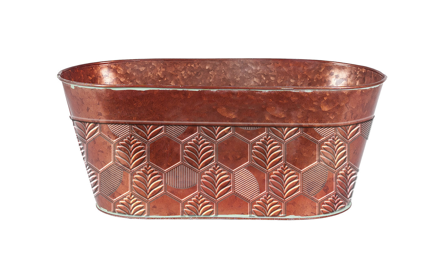 Gift Basket Metal Container Holiday Basket  Oval Indoor Outdoor Planter