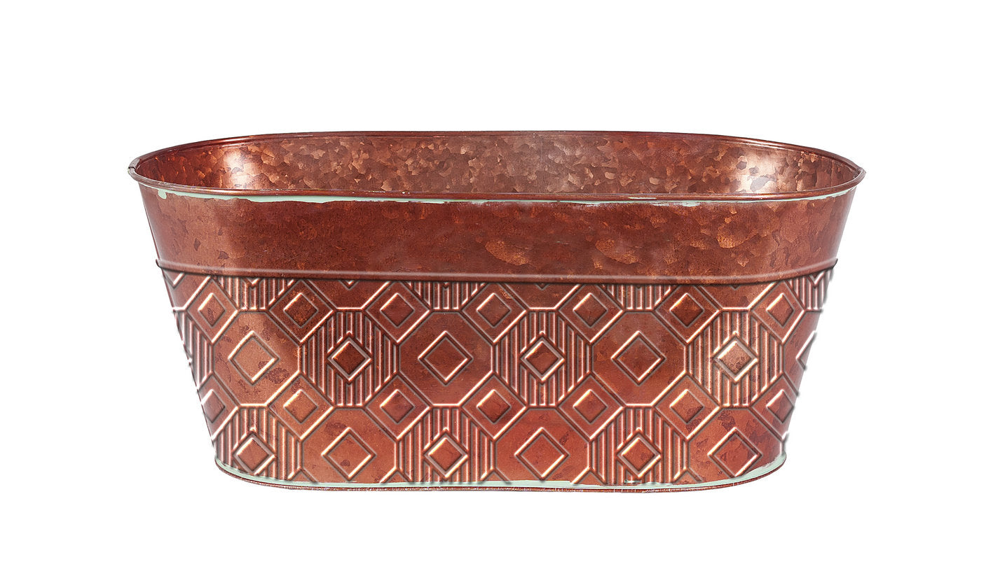 Gift Basket Metal Container Holiday Basket  Oval Indoor Outdoor Planter