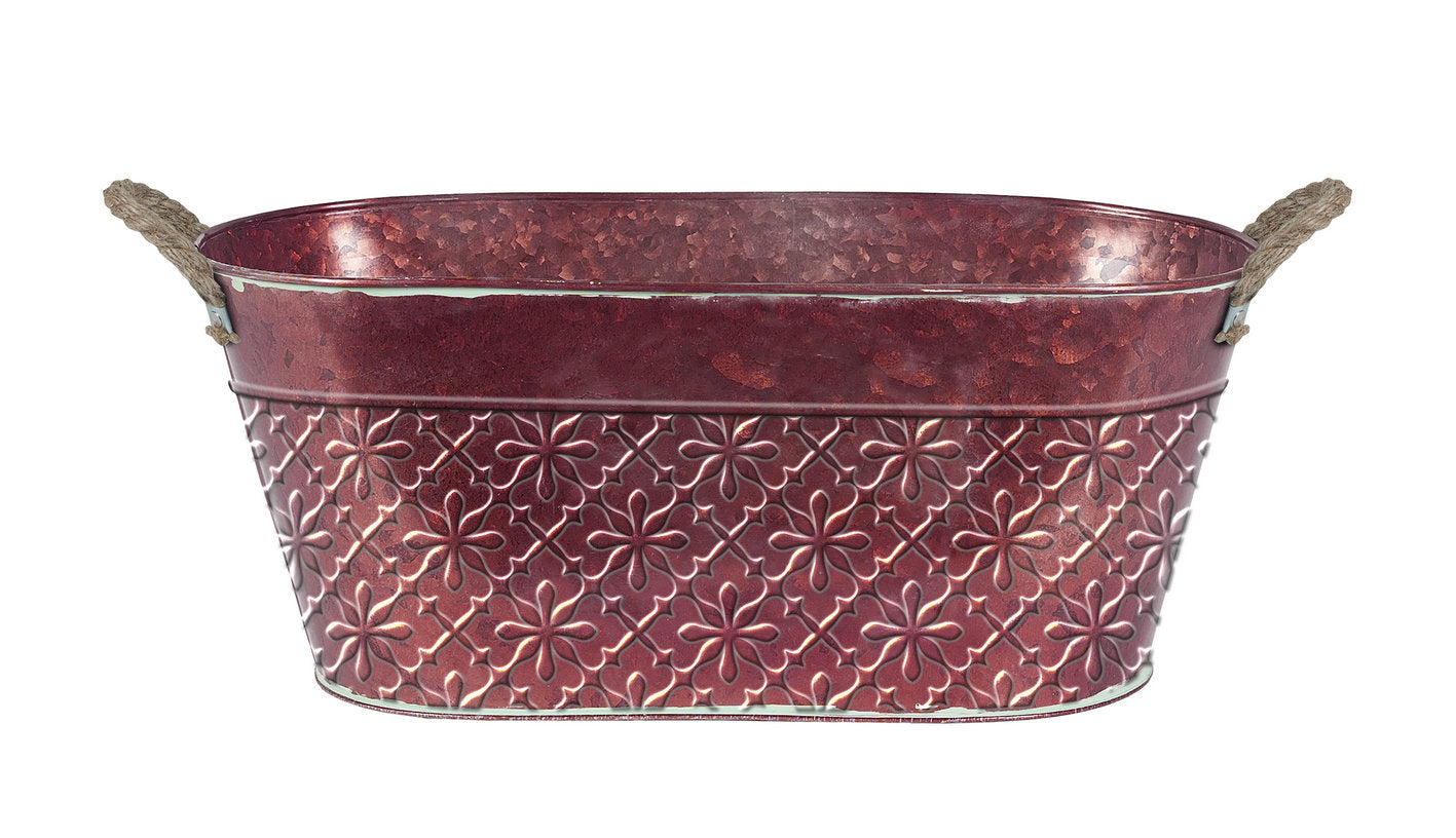 Gift Basket Metal Container Holiday Basket  Oval Indoor Outdoor Planter