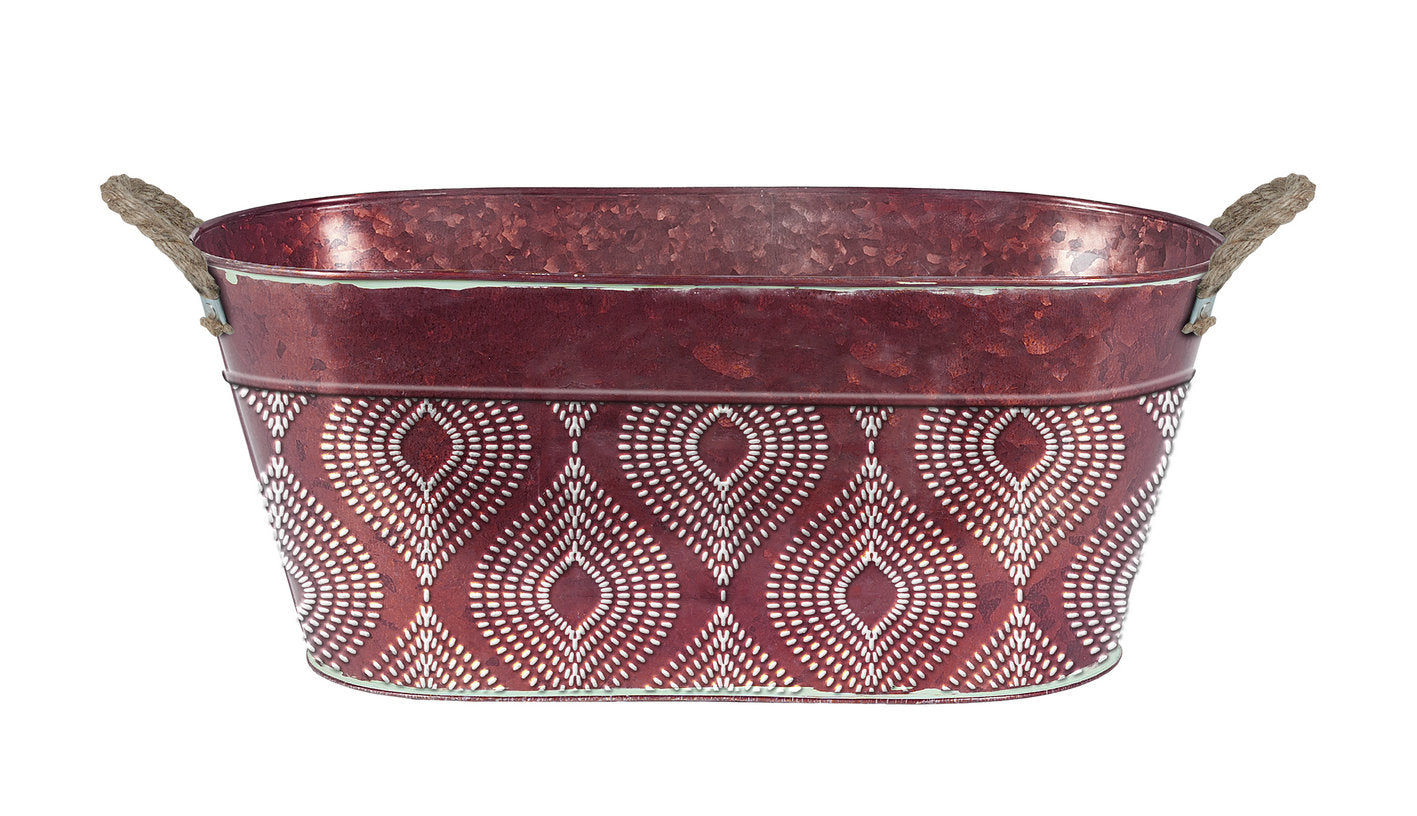 Gift Basket Metal Container Holiday Basket  Oval Indoor Outdoor Planter