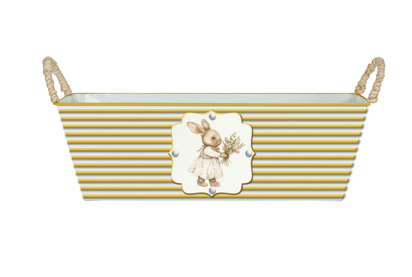 Metal Basket Gift Basket Rect. Holiday Container Planter Plant Flower Garden