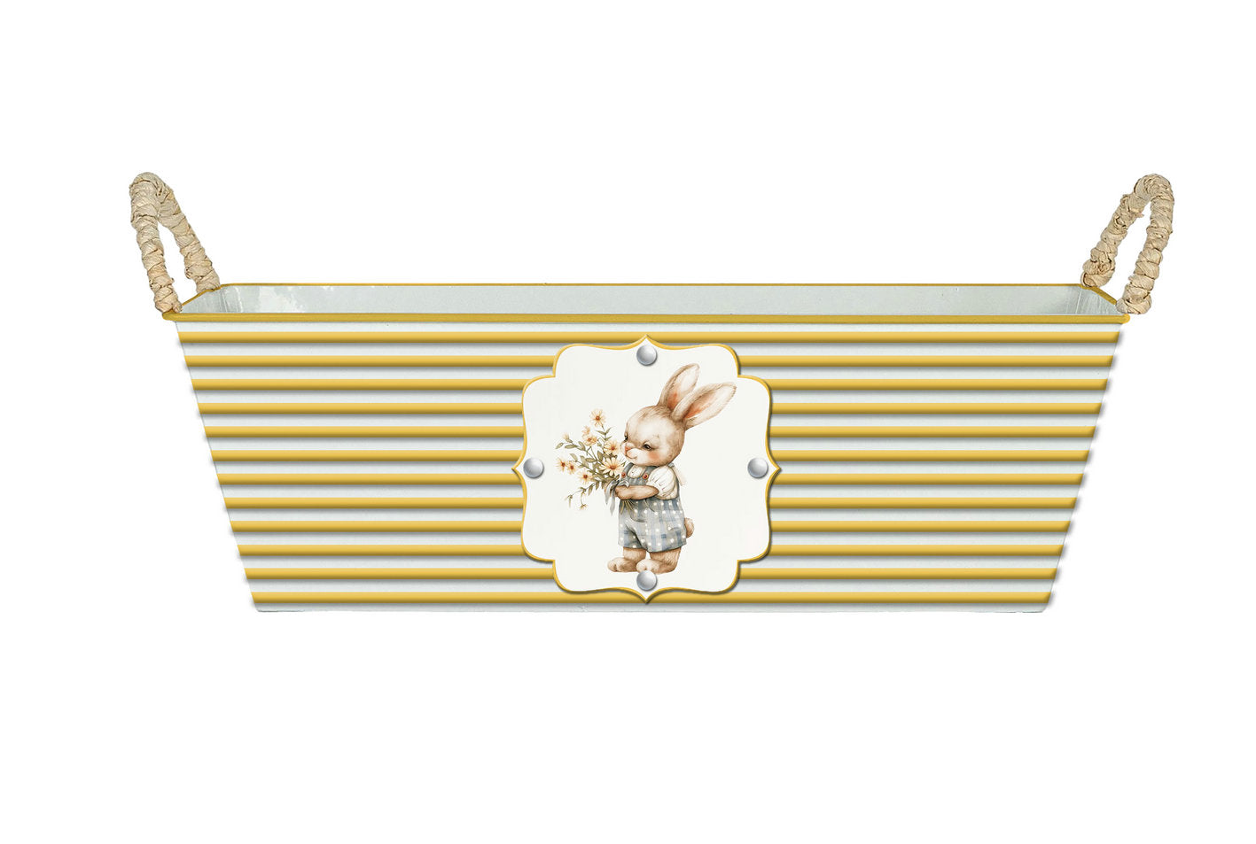 Metal Basket Gift Basket Rect. Holiday Container Planter Plant Flower Garden