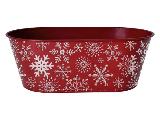 Oval Metal Basket Gift Basket Holiday Container Christmas Decoration Zinc