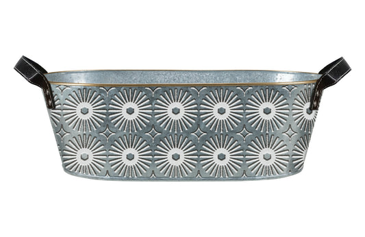 Oval Metal Basket Gift Basket Holiday Container Christmas Decoration Zinc