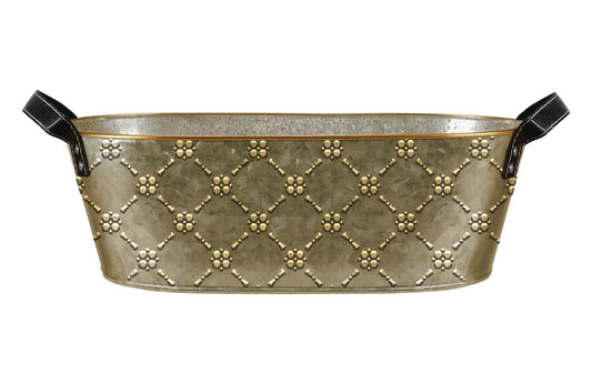 Oval Metal Basket Gift Basket Holiday Container Christmas Decoration Zinc