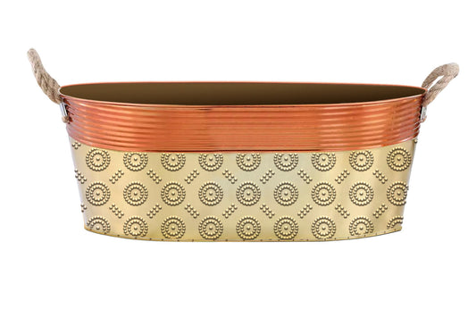 Oval Metal Basket Gift Basket Holiday Container Christmas Decoration Zinc